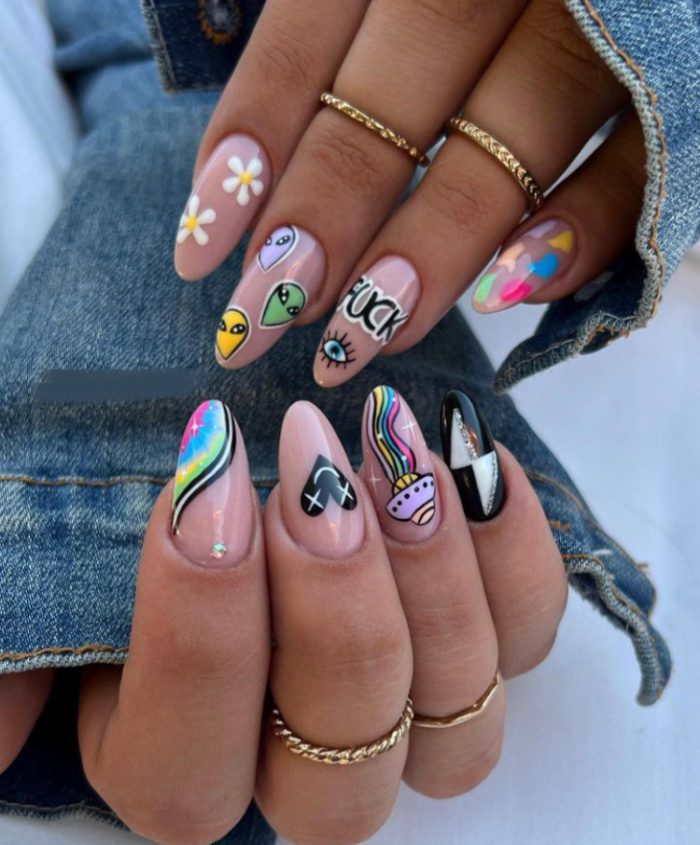 ناخن مصنوعی راسا مدل رنگی مینیمال شلوغ - Image 5