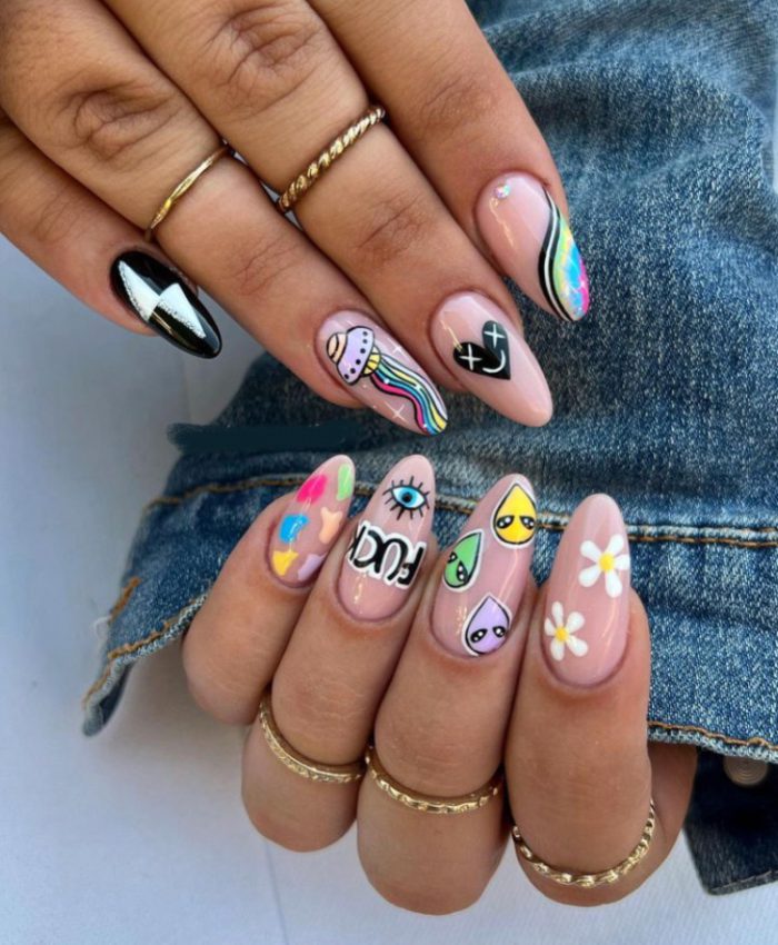 ناخن مصنوعی راسا مدل رنگی مینیمال شلوغ - Image 6