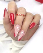 ناخن مصنوعی راسا مدل قرمز طرح خط و قلب - Image 2