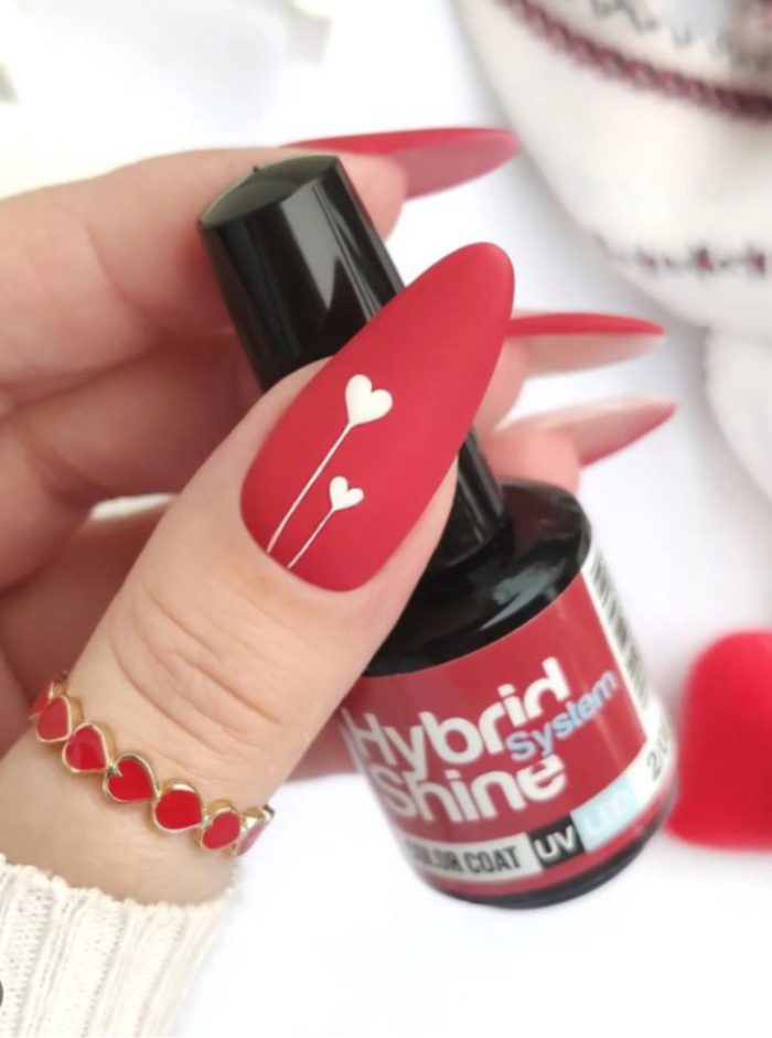 ناخن مصنوعی راسا مدل قرمز طرح خط و قلب - Image 5