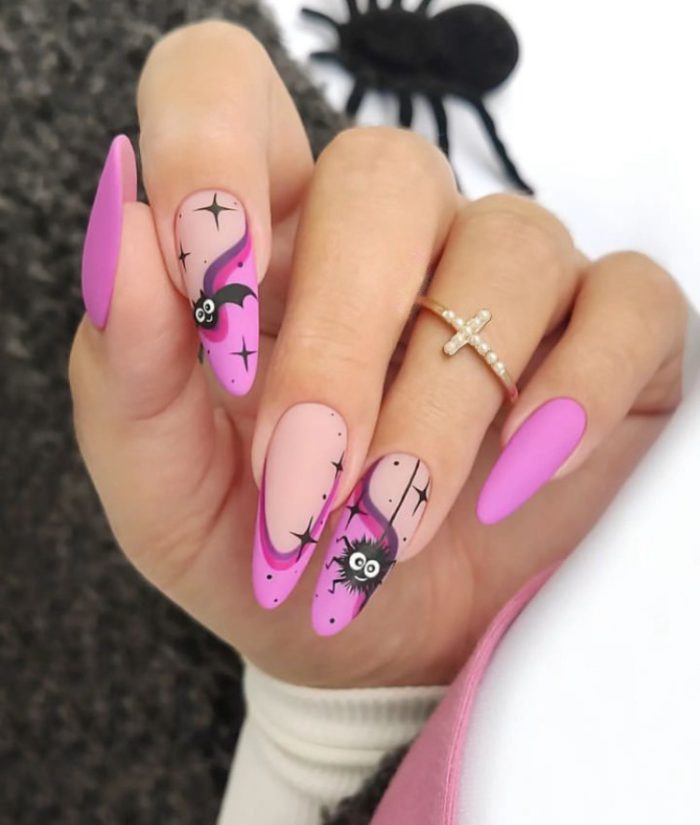 ناخن مصنوعی راسا مدل صورتی طرح خفاش - Image 2