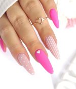 ناخن مصنوعی راسا مدل صورتی طرح خط و قلب - Image 5