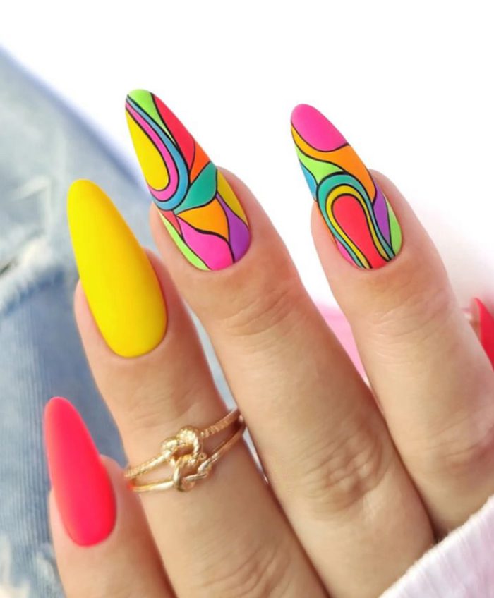 ناخن مصنوعی راسا مدل جیغ طرح رنگی رنگی - Image 2