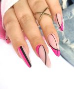 ناخن مصنوعی راسا مدل سرخابی فرنچ کج خطی - Image 2