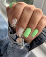 ناخن مصنوعی راسا مدل سبز طرح برگ