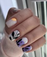 ناخن مصنوعی راسا مدل شیری برگ مینیمال