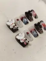 ناخن مصنوعی راسا مدل قرمز مشکی طرح فرشته دارک کد RSR521 - Image 7