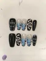 ناخن مصنوعی راسا مدل آبی مشکی طرح ماری کد RSR522 - Image 7