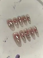 ناخن مصنوعی راسا مدل بیبی بومر صورتی بلند طرح نگین کد RSR957 - Image 7