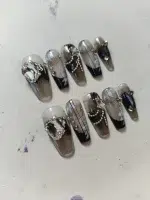 ناخن مصنوعی راسا مشکی طرح گل کد RSR1157