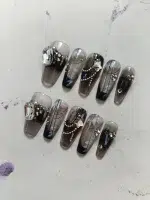 ناخن مصنوعی راسا مدل مشکی طرح گل کد RSR1157 - Image 6