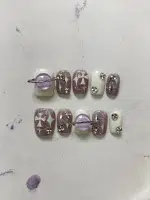 ناخن مصنوعی راسا مدل بنفش سفید اکلیلی طرح کهکشانی کد RSR1128