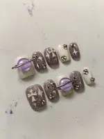 ناخن مصنوعی راسا مدل بنفش سفید اکلیلی طرح کهکشانی کد RSR1128 - Image 2