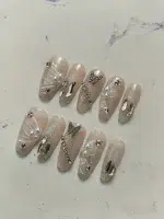 ناخن مصنوعی راسا مدل هلویی طرح گل و پروانه کد RSR938 - Image 2