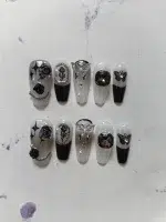 ناخن مصنوعی راسا طوسی شیری طرح گل و پروانه کد RSR395