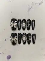 ناخن مصنوعی راسا مدل مشکی طرح گل و پروانه کد RSR606 - Image 6