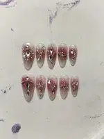 ناخن مصنوعی راسا مدل بیبی بومر صورتی متوسط طرح نگین کد RSR954 - Image 3