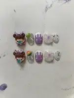 ناخن مصنوعی راسا مدل فانتزی طرح دختر و پاپیون کد RSR357