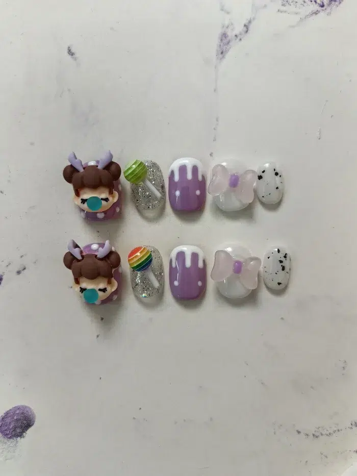 ناخن مصنوعی راسا مدل فانتزی طرح دختر و پاپیون کد RSR357