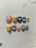 ناخن مصنوعی راسا مدل فانتزی رنگی طرح دختر و آبنبات کد RSR767