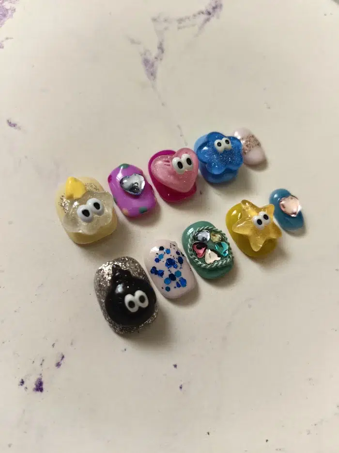 ناخن مصنوعی راسا مدل فانتزی رنگی طرح قلب و ستاره کد RSR825 - Image 2