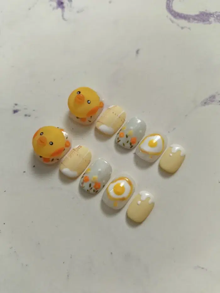 ناخن مصنوعی راسا مدل فانتزی زرد طرح جوجه کد RSR1010