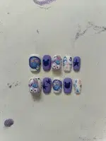 ناخن مصنوعی راسا مدل فانتزی بنفش طرح خرگوش کد RSR393