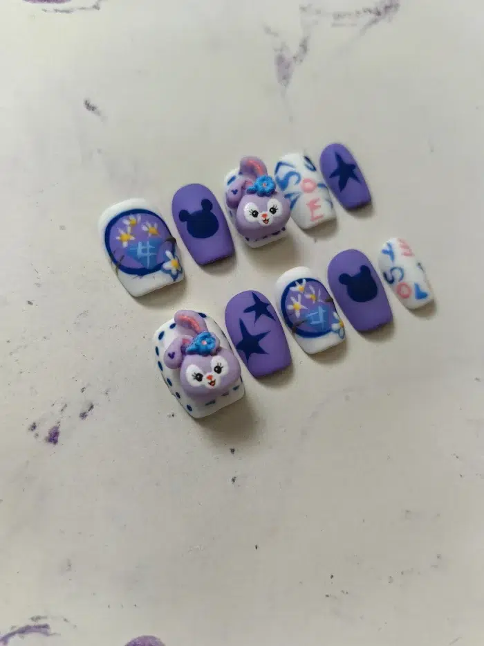 ناخن مصنوعی راسا مدل فانتزی بنفش طرح خرگوش کد RSR393 - Image 2