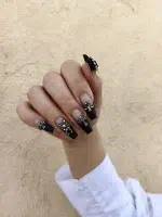 ناخن مصنوعی راسا مشکی بیببی بومر طرح صلیب و خرگوش