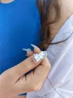 ناخن مصنوعی راسا مدل آبی شیری طرح فرشته کد RSR060