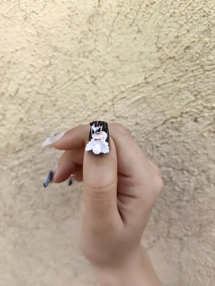 ناخن مصنوعی برجسته راسا طرح بال فرشته سفید مشکی