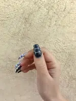 ناخن مصنوعی راسا مدل آبی مشکی طرح ماری کد RSR522 - Image 6