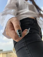 ناخن مصنوعی راسا مدل آبی مشکی طرح ماری کد RSR522 - Image 3