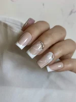 ناخن مصنوعی راسا مدل فرنچ و گل مناسب عروس