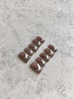 ناخن مصنوعی فرنچ راسا مدل آیس ژل مگنتی رنگ نود