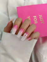 ناخن مصنوعی بلند راسا مدل بیبی بومر رنگ صورتی شاین دیسکو