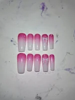 ناخن مصنوعی بلند راسا مدل بیبی بومر رنگ صورتی شاین دیسکو