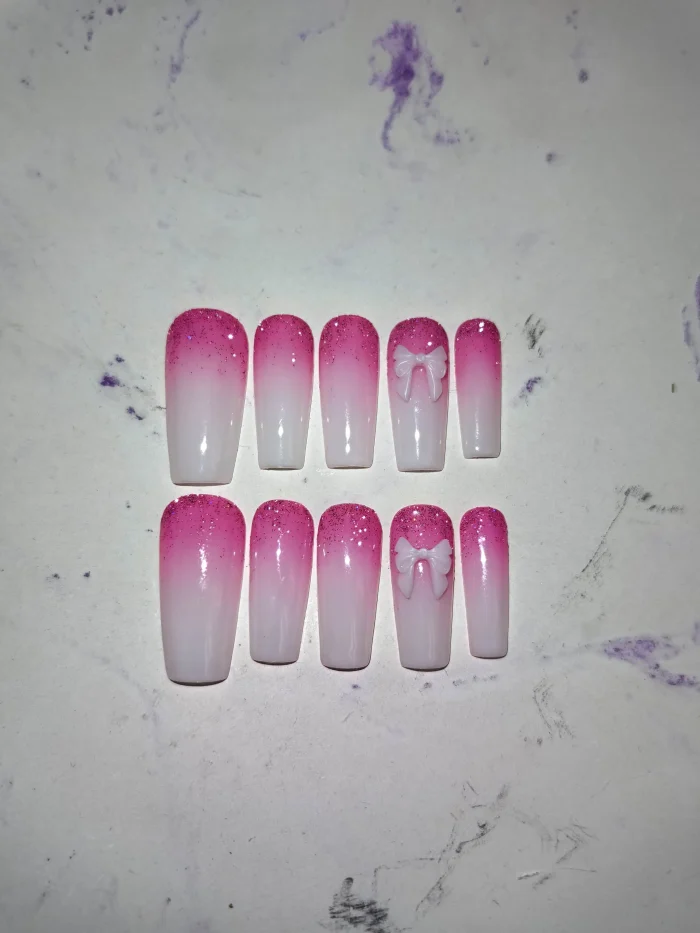 ناخن مصنوعی بلند راسا مدل بیبی بومر رنگ صورتی شاین دیسکو