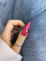 ناخن مصنوعی تیز بلند راسا مدل قلب ریز رنگ سرخابی