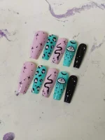 ناخن مصنوعی بلند راسا مدل چشم و مار و پلنگی