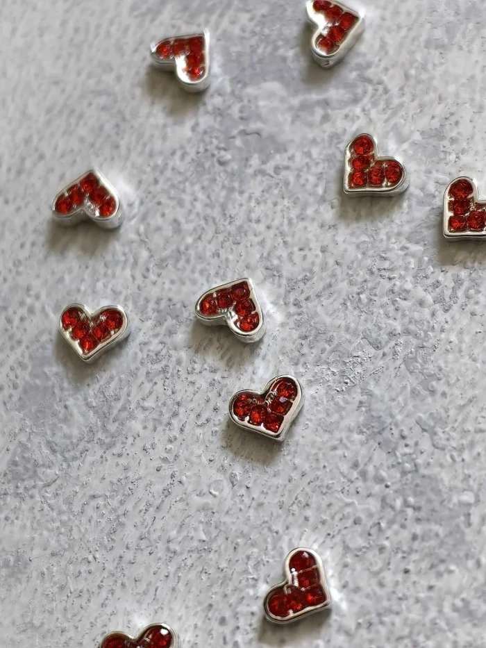 استیکر برجسته ناخن راسا طرح قلب نقره ای