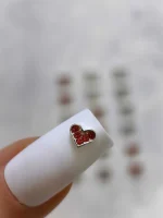 استیکر برجسته ناخن راسا طرح قلب نقره ای