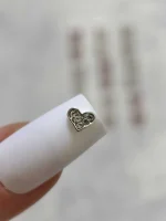 استیکر برجسته ناخن راسا طرح قلب نقره ای
