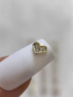 استیکر برجسته ناخن راسا طرح قلب قرمز طلایی نقره ای