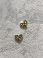 استیکر برجسته ناخن راسا طرح قلب قرمز طلایی نقره ای