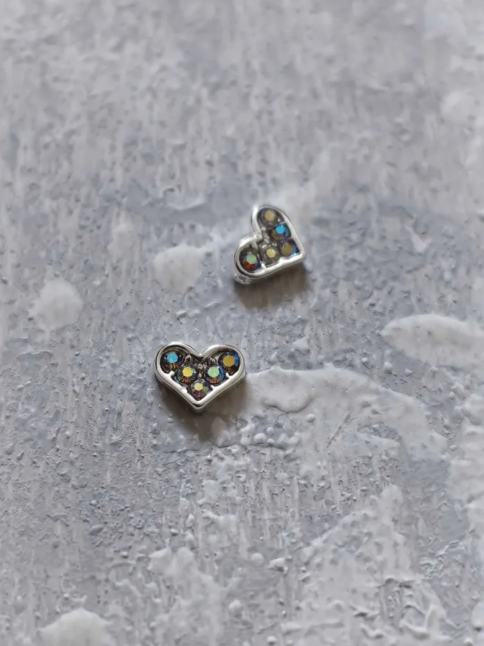 استیکر برجسته ناخن راسا طرح قلب قرمز طلایی نقره ای