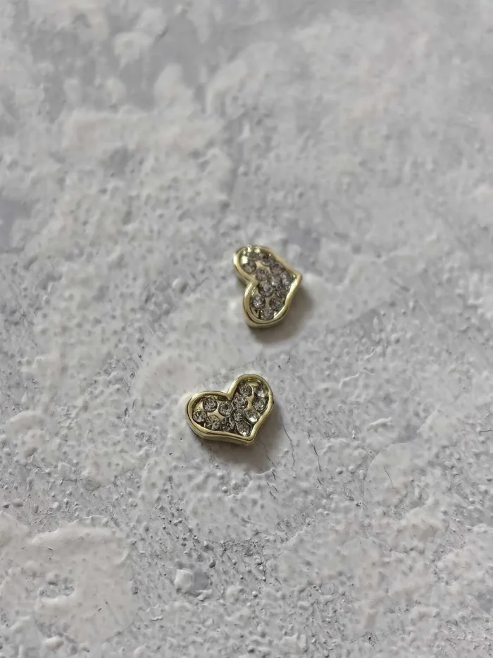 استیکر برجسته ناخن راسا طرح قلب نقره ای طلایی