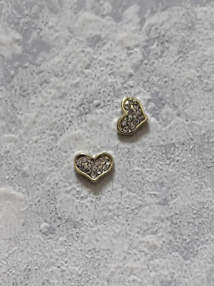 استیکر برجسته ناخن راسا طرح قلب نقره ای طلایی