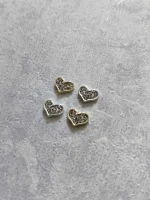 استیکر برجسته ناخن راسا طرح قلب نقره ای طلایی