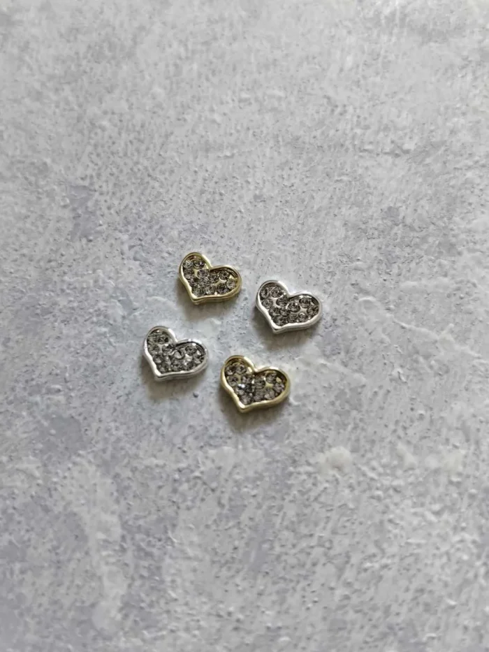 استیکر برجسته ناخن راسا طرح قلب نقره ای طلایی